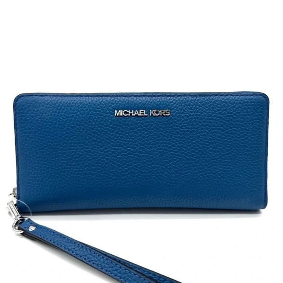 Michael Kors Large Continental Wallet Wristlet Teal - Picture 1 of 9